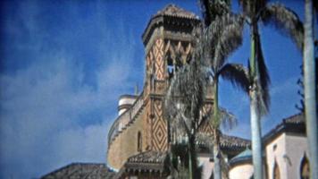 CASABLANCA, MOROCCO 1972: Tuscan style villa architecture style closeups. video