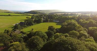 vue aérienne de la campagne anglaise video