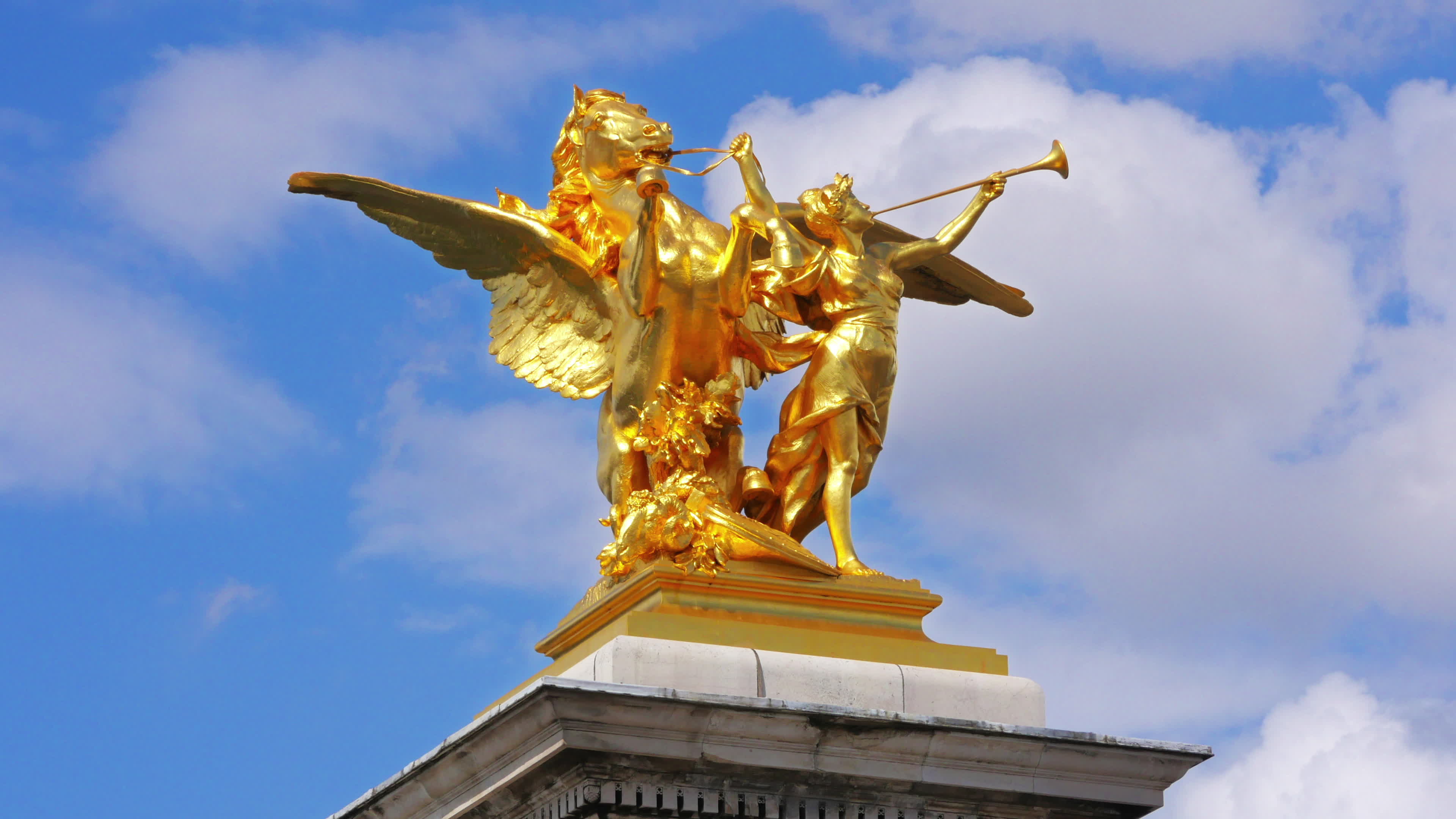Golden statue in Paris France 1298671 Stock Video at Vecteezy