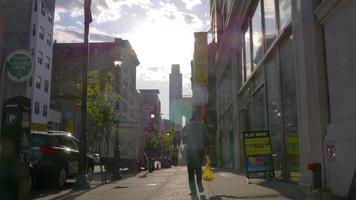 Estados Unidos Filadelfia atardecer caminando calle vista 4k pensilvania