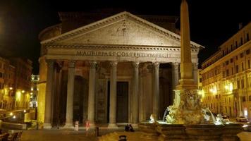 Pantheon at night, Rome, Italy video