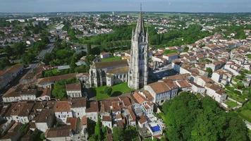 France, Charente-Maritime, Saintes, Aerial view of St. Eutrope church