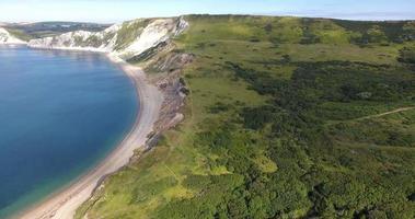Aerial view past steep cliffs video