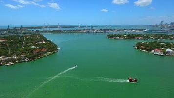 Aerial video of Venetian Islands Miami Beach