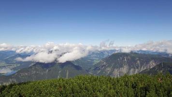 panoramic mountain view from Dachstein to Hallstatt lake