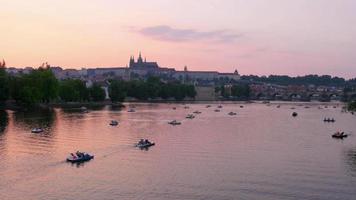 Prague view at sunset, Czech Republic