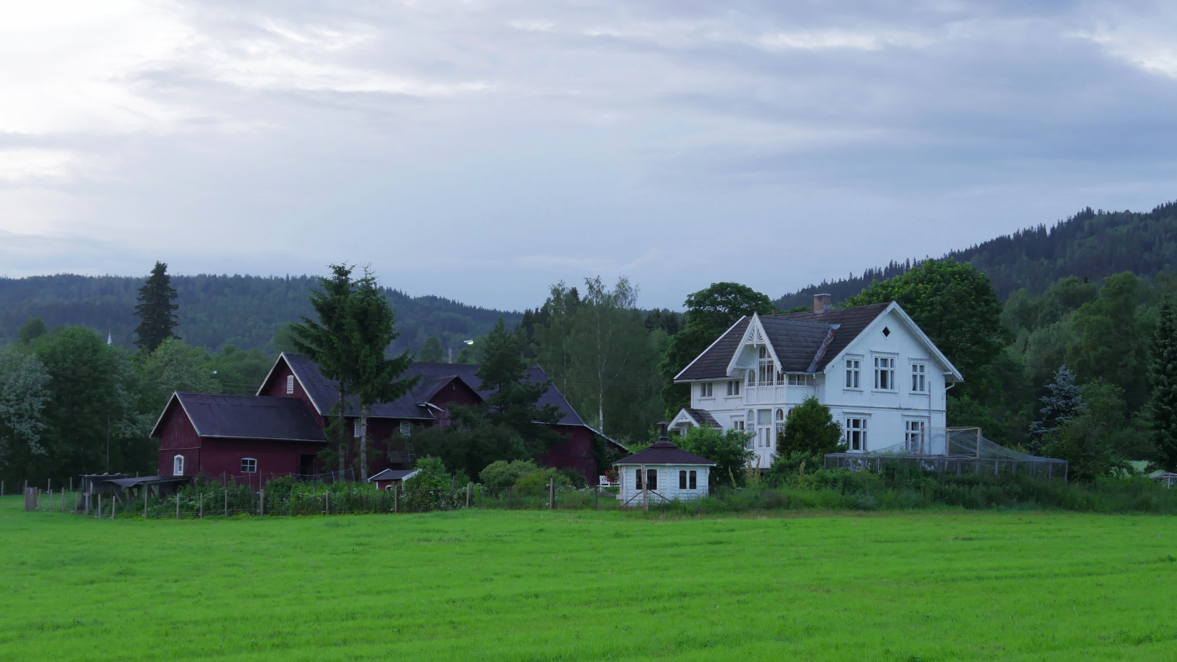 White nights at midnight, village near Oslo, Norway 1299734 Stock Video at Vecteezy
