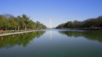 video skott i Washington DC av obelisk reflekterande pool