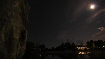 Small Lake in Redding, CA at Night : Time Lapse video