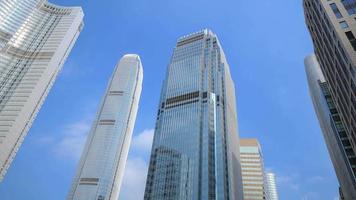 4 k time-lapse van gebouw in de stad hong kong, china video