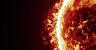 superfície solar e animação de explosões solares