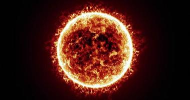 animatie van het zonoppervlak en zonnevlammen