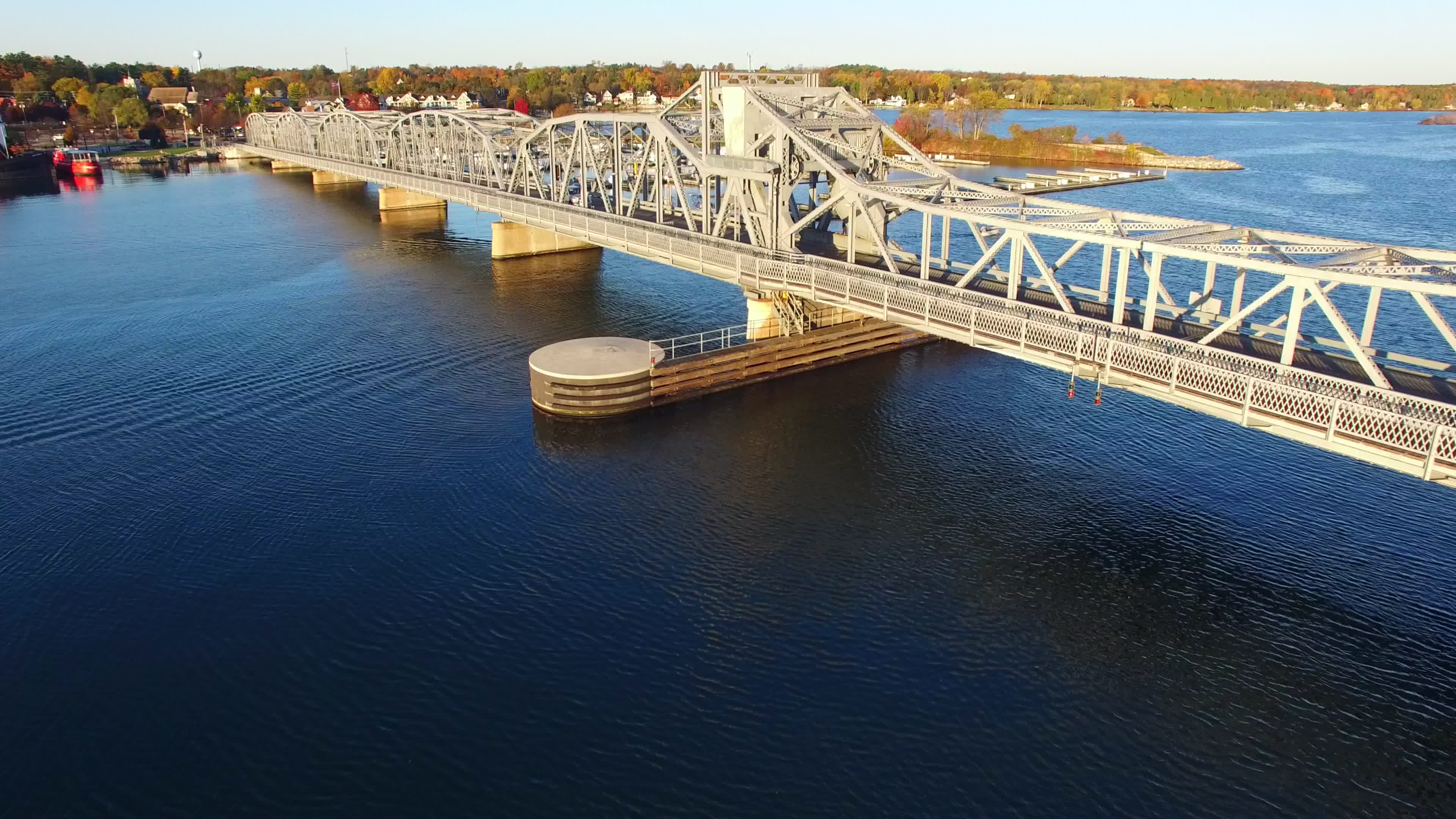 Scenic Aerial View of Sturgeon Bay Bridge 1300885 Stock Video at Vecteezy