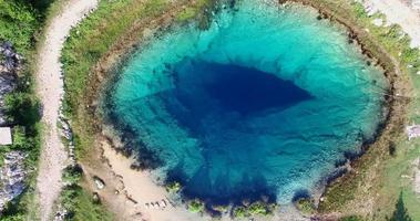 Luftaufnahme der erstaunlichen Glavas-Quelle des Cetina-Flusses