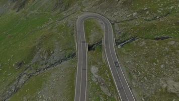 Flygfoto för 4k av den transfagarasan vägen video