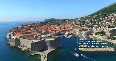 Aerial view of beautiful Old Town of Dubrovnik video