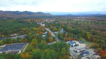 Aerial video of Conway New Hampshire