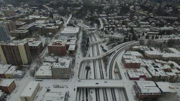 Aerial Oregon Portland Snow video