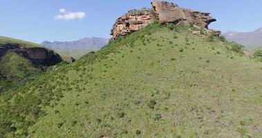4K aerial view of Drakensburg mountain foothills
