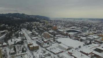 luchtfoto oregon portland sneeuw