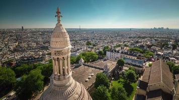 Frankreich Paris Stadt sonniger Tag Kathedrale Dach Panorama 4k Zeitraffer
