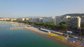 France, Cannes, Aerial view over the croisette