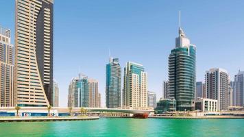 Emirati Arabi Uniti giorno d'estate Dubai Marina Golfo panorama 4K lasso di tempo