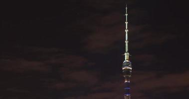 RUSSIA. MOSCOW - 2013: TL Ostankino tower at the night video