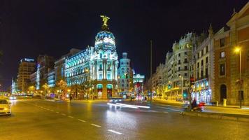 natt ljus gran via trafik metropol visa 4k tidsinställd spanien