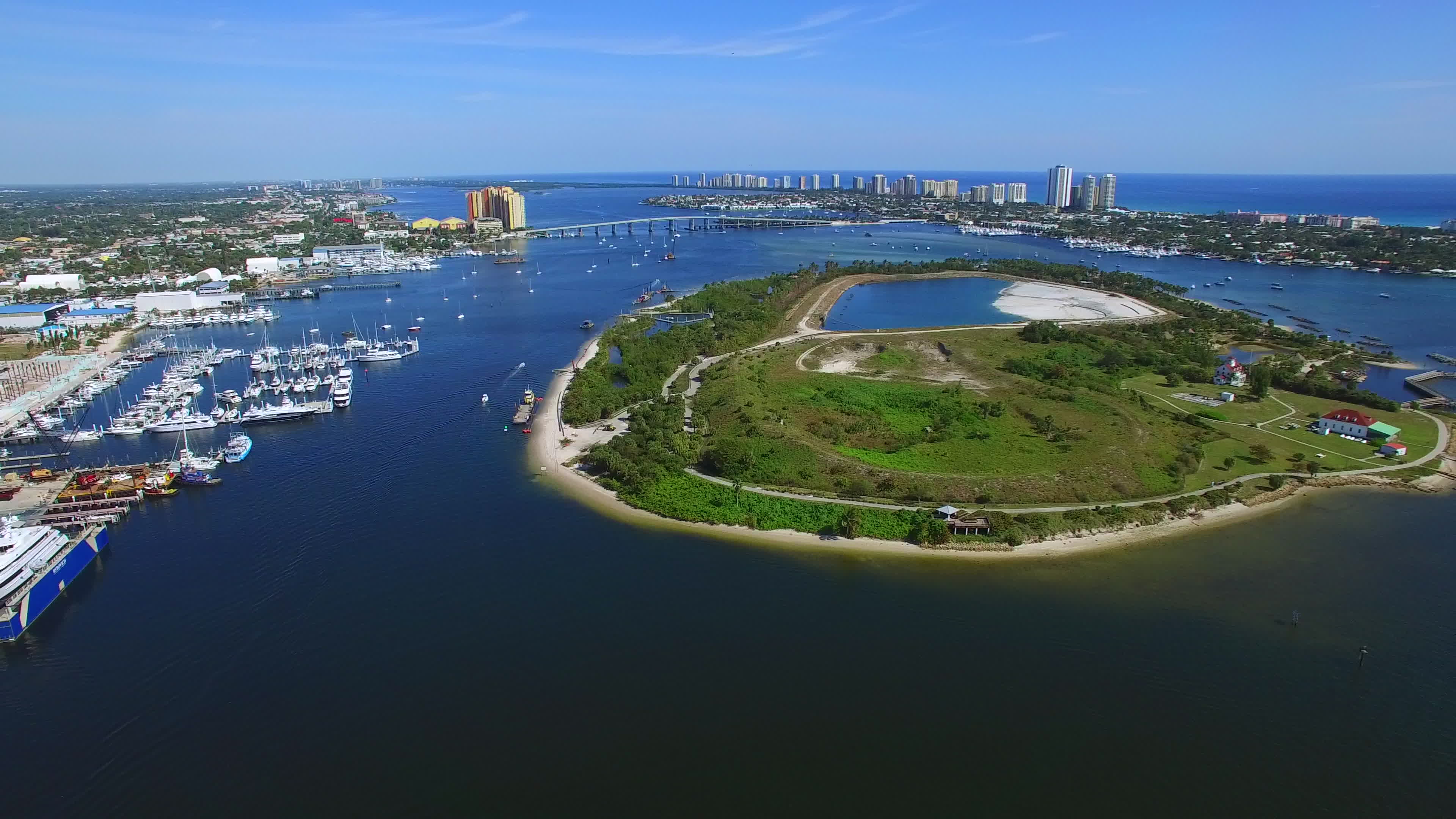 Aerial video of Peanut Island Florida 1304800 Stock Video at Vecteezy