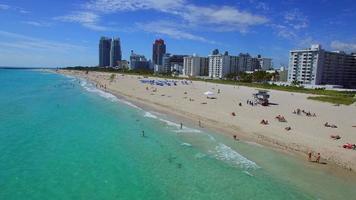 Aerial video Sands of Miami Beach