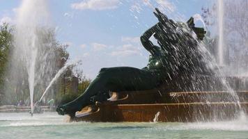 usa philadelphia zomerdag beroemde logan vierkante fontein 4k pennsylvania video