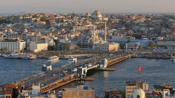 High quality shot of Istanbul Sunset Panorama. View from Galata Tower video