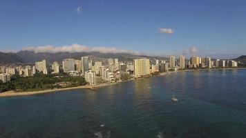 Aerial Oahu Waikiki Honolulu, Hawaii