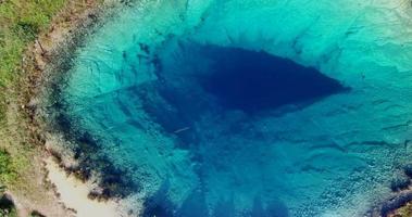 Vista aérea de la increíble fuente de glavas del río cetina video