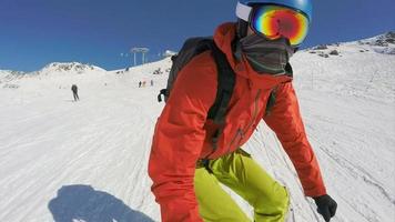 snowboarding selfie video