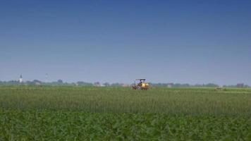 landbouwtrekker in veld video