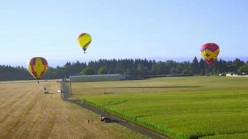 Agricultural fields and balloons video