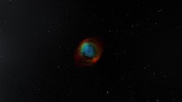 Flying Through a Starfield Towards the Cat Eye Nebula in Milky Way video