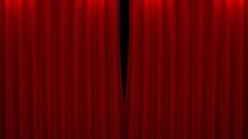 cortina roja con escena de apertura de foco video