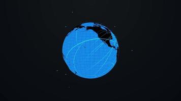 4k blau wachsendes Netzwerk über der Erde Animation nahtlose Schleife.