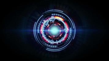 boucle d'animation de forme circulaire futuriste lueur rouge bleue video