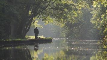 Autumn Along The Llangollen Canal With People Walking video