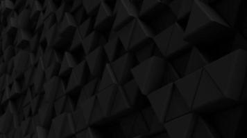 Black wall of extruded triangles 3D render loopable animation