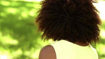 African american girl in park video