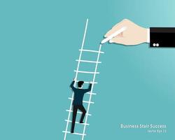 Hand draw ladder for a businessman vector