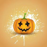 Halloween pumpkin on a grunge splatter background vector