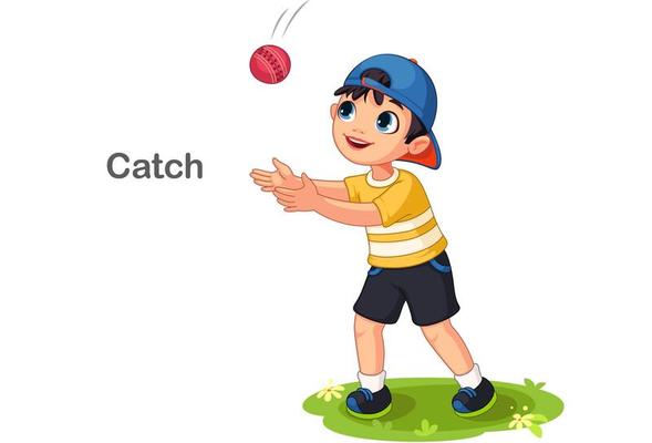 Cute Boy Catching Ball Vector Illustration Stock Vector, 44% OFF