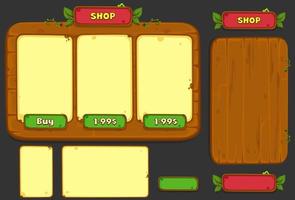 Set of UI elements for Jungle theme-part 3 vector