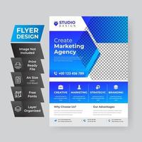 Abstract Corporate Flyer Brochure Design Template in Blue vector